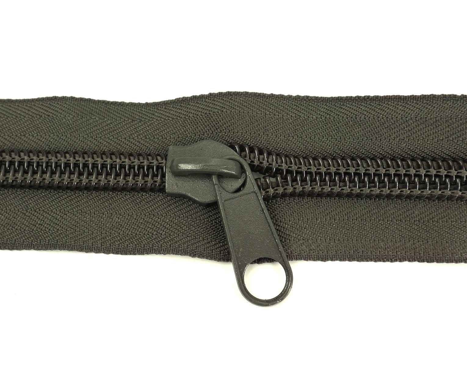 Picture of Zipper für 10mm Reißverschlüsse, Farbe: khaki dunkel - 10 Stück