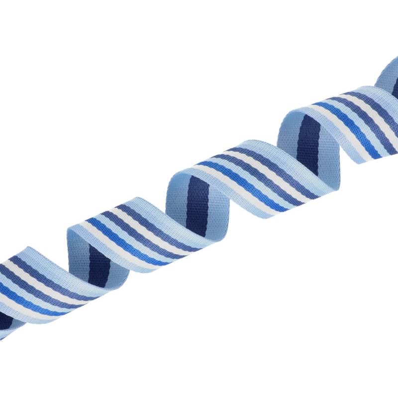 Picture of 5m Gurtband aus Polycotton - 38mm breit - 1,2mm dick - 4-Farbig blau/weiß