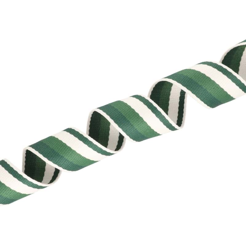 Picture of 45m Gurtband aus Polycotton - 38mm breit - 1,2mm dick - Creme/ Tannengrün/ Dunkelgrün