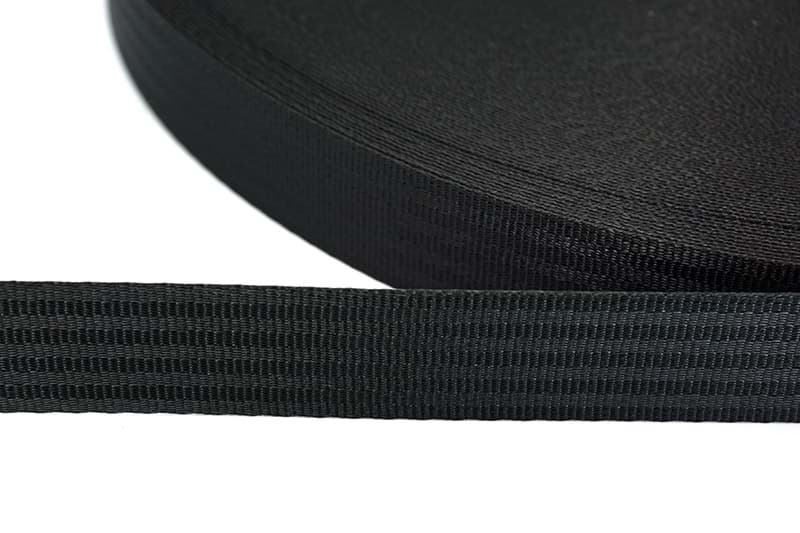 Picture of 100m Sicherheitsgurtband schwarz aus Polyester - 25mm breit