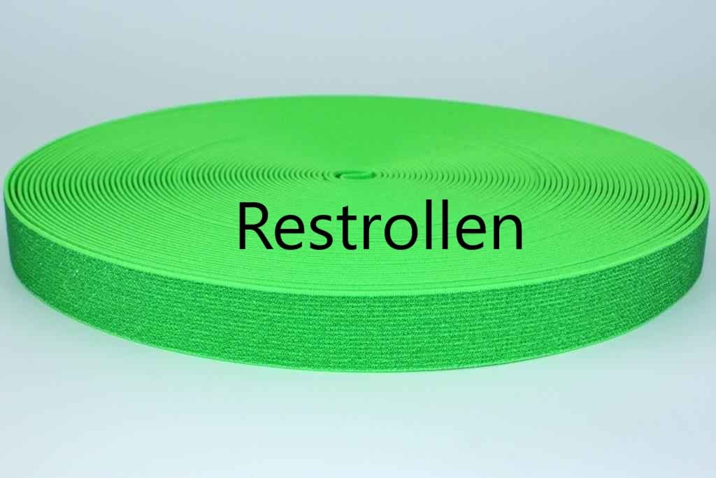 Picture of elastic webbing with glitter - colour: neon green - 25mm wide - 3m length