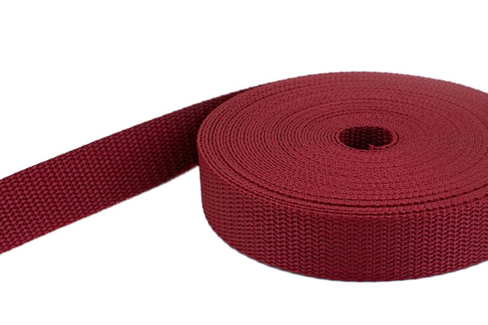 Picture of 50m PP webbing - 10mm width - 1,4mm thick - bordeaux (UV)