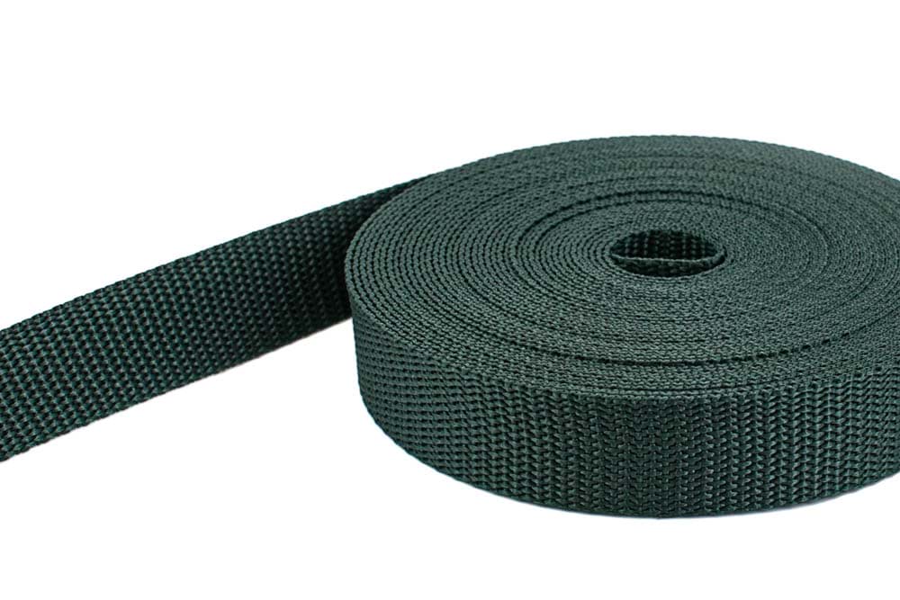 Picture of 50m PP webbing - 10mm width - 1,4mm thick - dark green (UV)