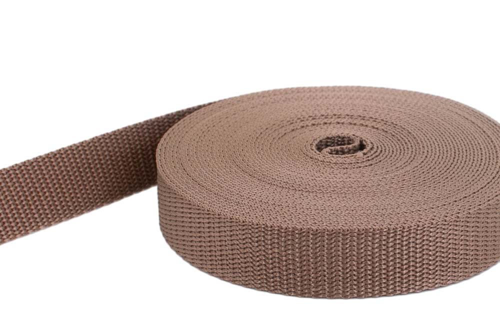 Picture of 50m PP webbing - 10mm width - 1,4mm thick - light brown (UV)