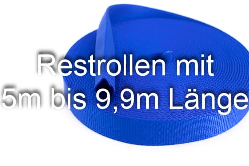 Picture of 1m belt strap / bags webbing - color:denim blue / brown - 40mm wide