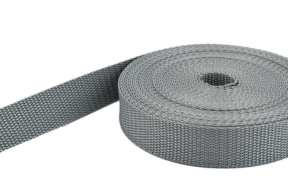 Picture of 100m PP Gurtband - 20mm breit - 1,4mm stark - grau (UV)