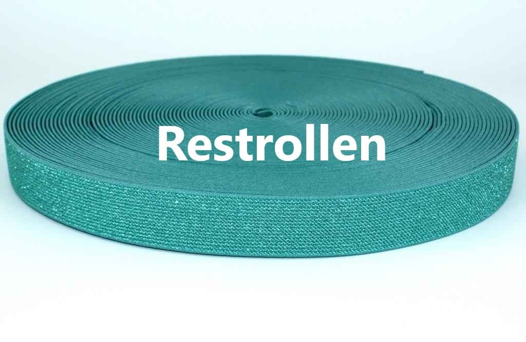 Picture of elastic webbing with glitter - colour: antique green - 25mm wide - 3m length