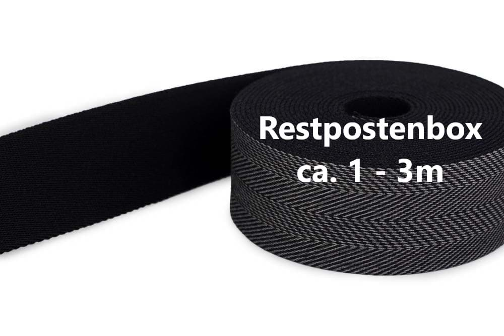 Picture of Restpostenbox Gürtelband / Taschenband - 40mm breit - Fischgrät schwarz  253 - 10m