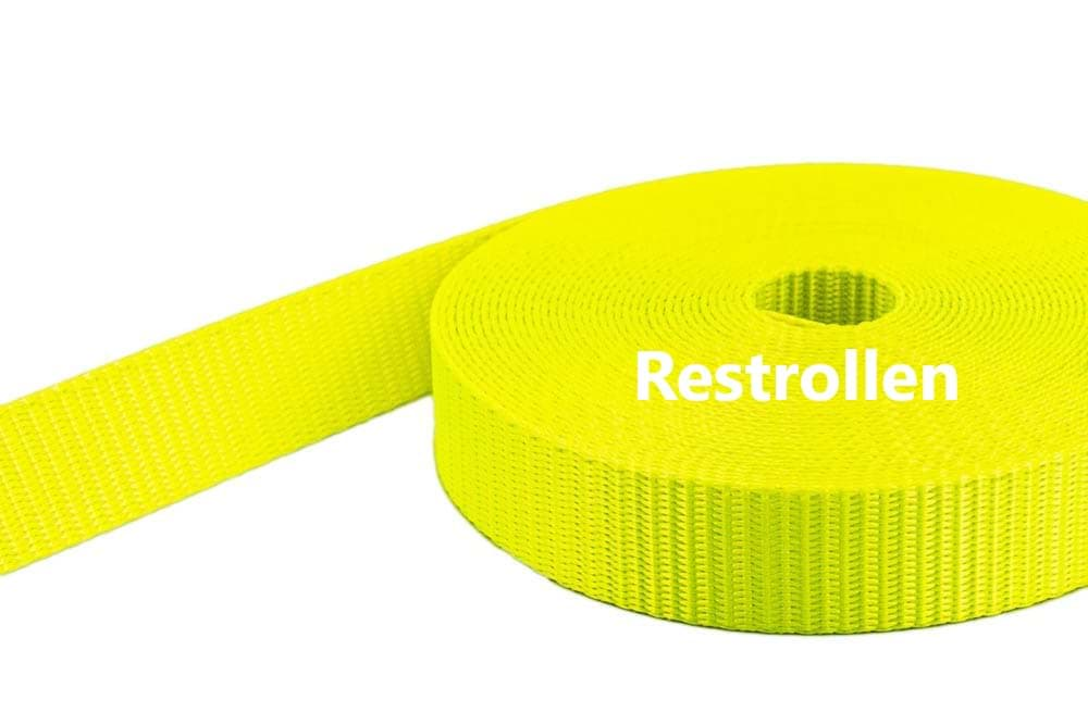 Picture of Restpostenbox 20mm breites Gurtband aus Polyester (PES) 1,4mm stark, 25m - neongelb (UV)