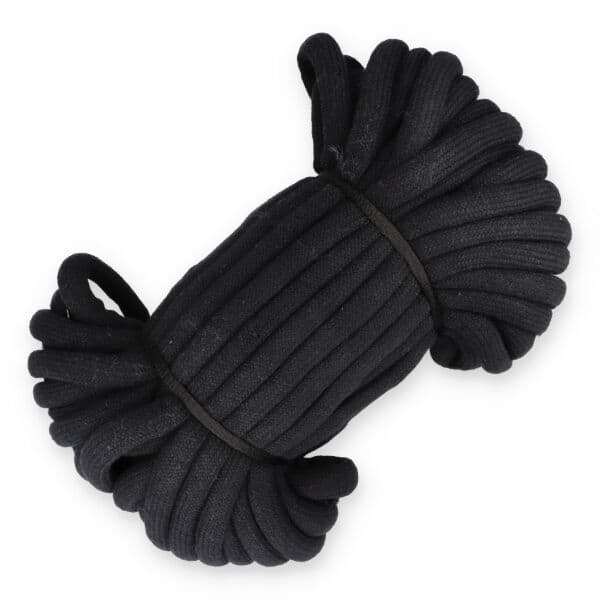 Picture of 25m cotton cord round braided - 14mm thick - black