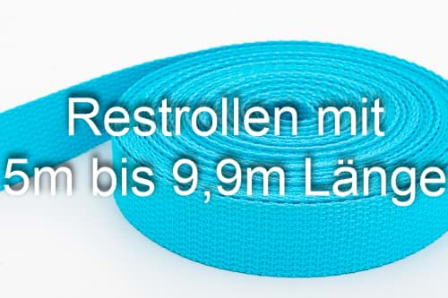 Picture of Restpostenbox 25mm breites PP-Gurtband 1,2mm stark, 25m - türkis (UV)