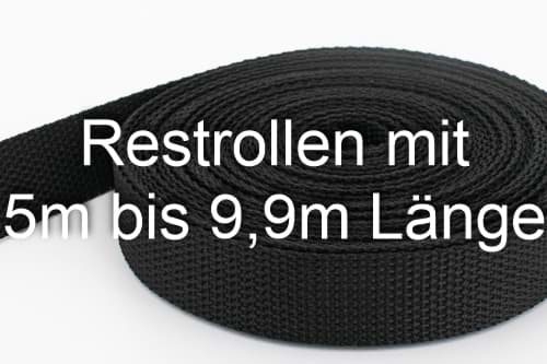 Picture of Restpostenbox 25mm breites PP-Gurtband, 1,2mm stark, 25m - schwarz (UV)