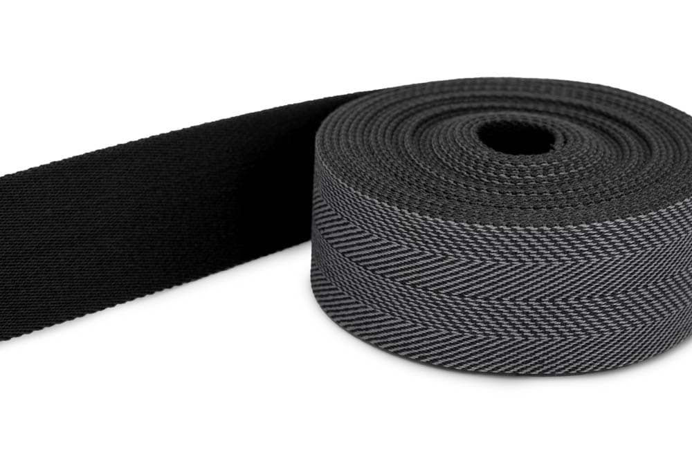 Picture of 4m belt strap / bags webbing - fish bones dark grey 251 - 40mm wide