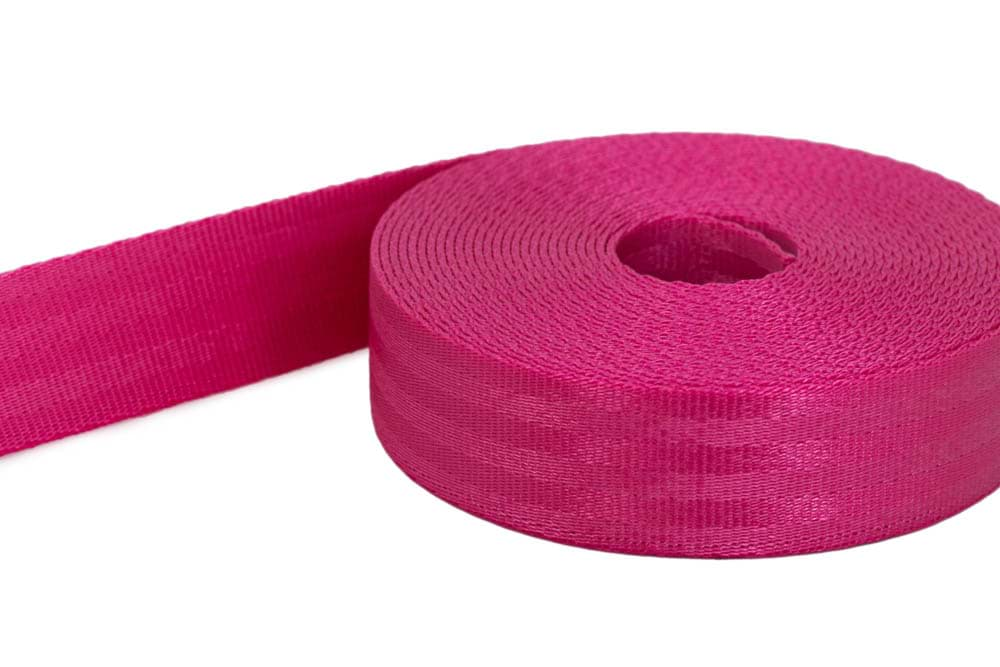 Picture of 1m safety webbing  - pink - made of polyamide - 25mm wide - load capacity: up to 1t