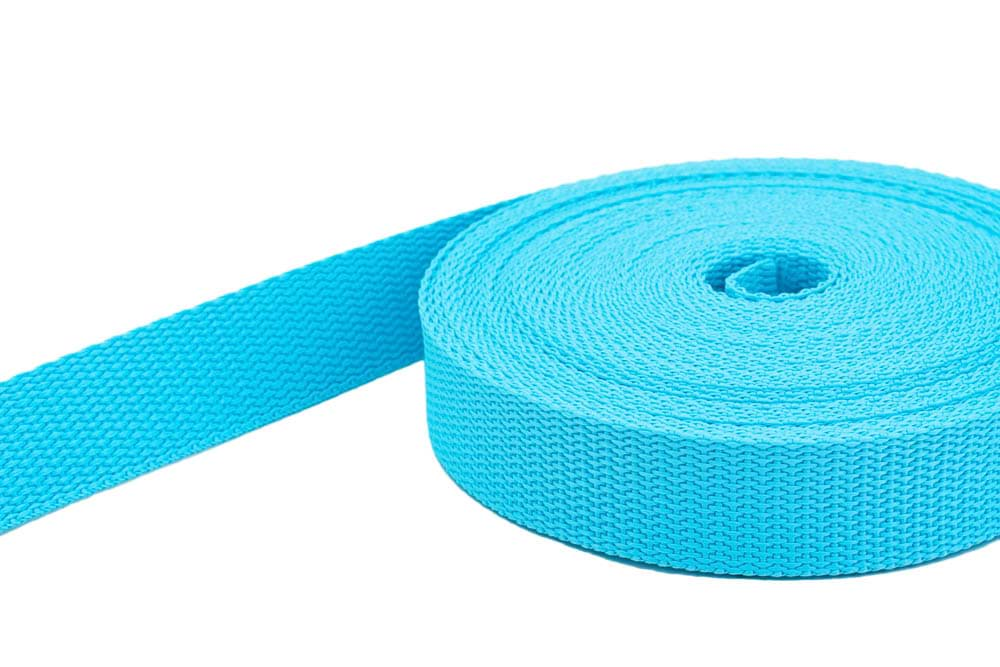 Picture of 50m PP webbing - 10mm width - 1,4mm thick - turquoise(UV)