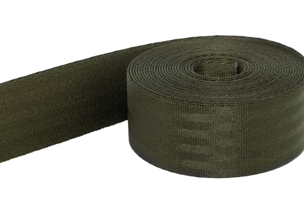 Picture of 50m safety belt - khaki - polyamide, 38mm wide - loadable up to 1,5t