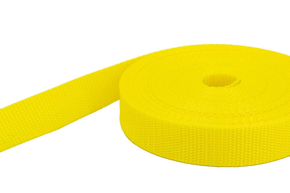 Picture of 10m PP webbing - 20mm width - 1,4mm thick - lemon yellow (UV)