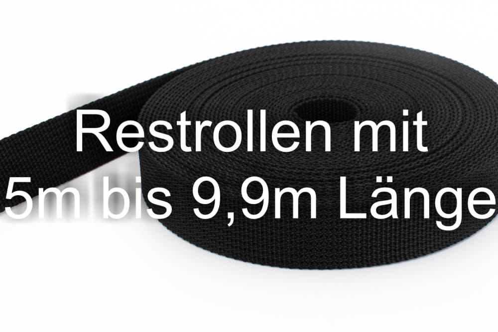 Picture of Restpostenbox 25mm breites PP Gurtband 1,8mm stark, 25m - schwarz (UV)