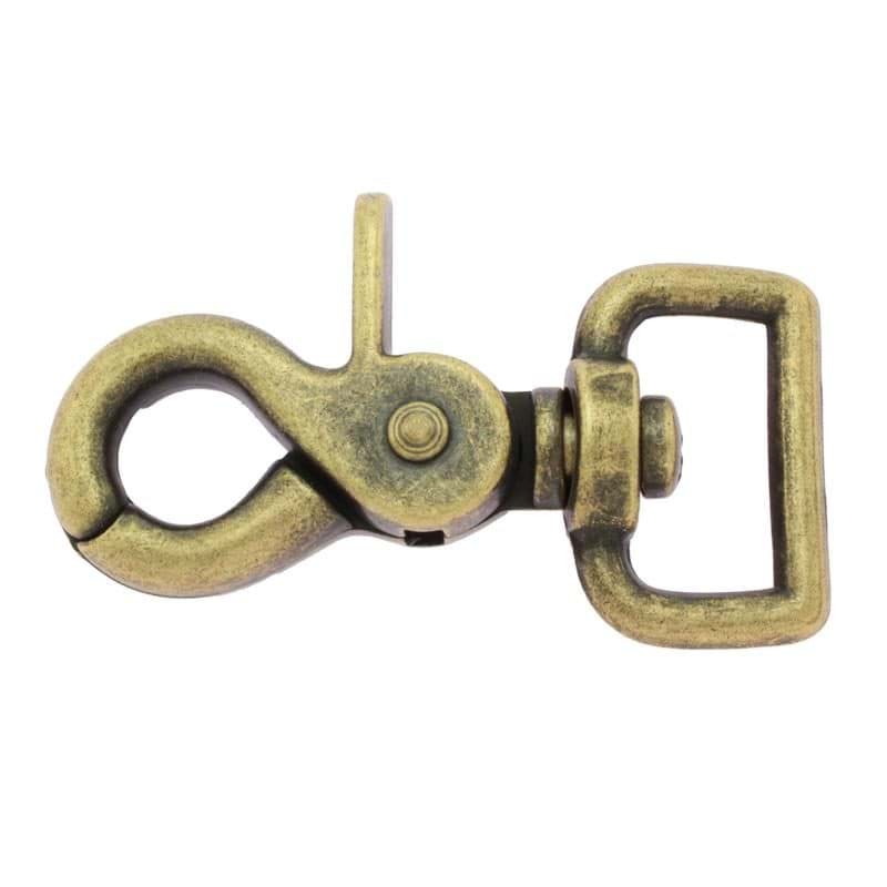 Picture of *Abverkauf* Scherenkarabiner für 20mm Gurtband - 5,9cm lang - antik - 10 Stück